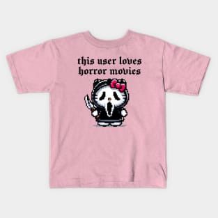 This user loves horror movies, Ghostface pixel art by Strange Dollz Boudoir Kids T-Shirt